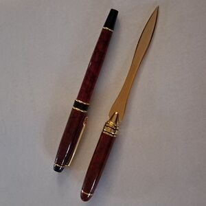 VINTAGE Iridium Point Tip Germany Fountain Pen and Letter Opener Set LNC